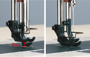 Walking-foot/presser-foot alternating vertical movement mechanism